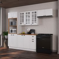 Cozinha Completa Bariloche 12 Portas 2 Gavetas com Vidro 100% Mdf 6225.126 Branco - Indekes