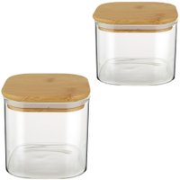 Dois Potes de Borolisicato com tampa de Bambu 750 e 900ml