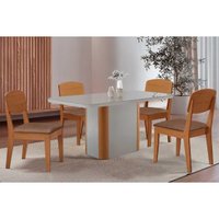 Mesa Cozinha Pietá 120 + 4 Cad Havana Natural/Capucci Rufato