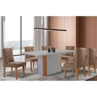 Mesa Sala Pietá 180 + 6 Cad Maldivas Naturale Rufato