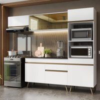 Armário Cozinha Modulada Completa 252cm Florença Multimóveis MP2447 Branco