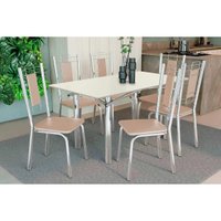 Mesa Cozinha Elba 160 + 6 Cad Florença Cromado Kappesberg