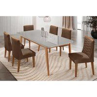 Mesa Sala Havana 180 + 6 Cad Maldivas Naturale Rufato