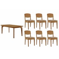 Mesa Sala Londrina 120 + 6 Cad Havana Naturale Rufato