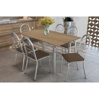 Mesa Cozinha Elba 160 + 6 Cad Holanda Cromado Kappesberg