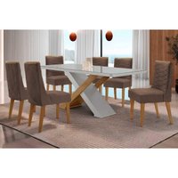 Mesa Sala Imperatriz 180 + 6 Cad Maldivas Naturale Rufato