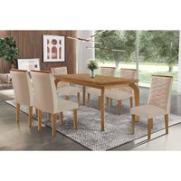 Mesa Cozinha Londrina 180 + 6 Cad Maldivas Naturale Rufato