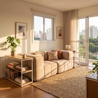 Sofá Modular 2 Lugares com 2 Cantos Kappesberg Boucle Capuccino