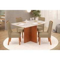 Mesa Cozinha Hera 120 + 4 Cad Jade Freijo DJ Móveis