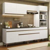 Armário Cozinha Modulada Completa 252cm Florença Multimóveis MP2443