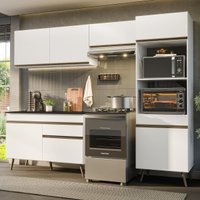 Armário Cozinha Modulada Completa 252cm Florença Multimóveis MP2452 Branco