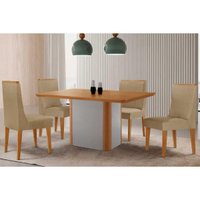 Mesa Sala Pietá 120 + 4 Cad Dakota Naturale/Bege Rufato