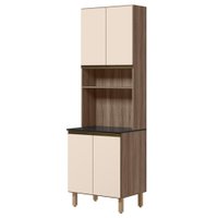Paneleiro 4 Portas 1 Nicho MDF 70X221 cm Kali 1223122 Carvalho TOQ Off White Nicioli