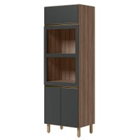 Torre Quente Para Forno E Microondas MDF 72X221 cm Kali 168661 Carvalho TOQ Chumbo Nicioli