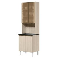 Paneleiro 4 Portas MDF Vidro 70X221 cm Kali 1834862 Bianco TOQ Nicioli