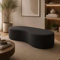 Puff Orgânico 3 Lugares Curvo 152cm Multimóveis Preto