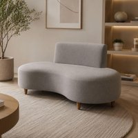 Sofá Orgânico 3 Lugares Curvo com Pés 152cm Multimóveis Cinza