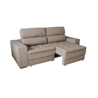 Sofá 2 Lugares Retrátil e Reclinável Montevideo Suede Bege