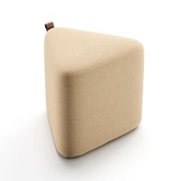 Puff Tortilha Linho Bege e Avelã 45 cm