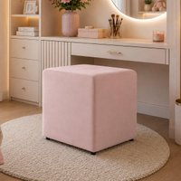 Puff Quadrado Estofado 35cm Multimóveis CRSLR-PUF001 Rosa