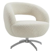 Poltrona Decorativa Topazio Base Giratoria Boucle TCE 1010 MOLL