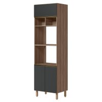 Torre Quente Para Forno E Microondas MDF 70X237 cm Kali 166851 Carvalho TOQ Chumbo Nicioli