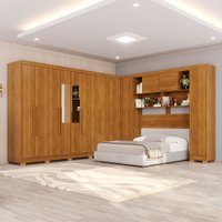 Guarda-Roupa Casal Modulado Portofino 13 Portas 4 Gavetas com Pés e Espelho Cinamomo - Pnr Móveis