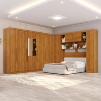 Guarda-Roupa Casal Modulado Portofino 13 Portas 4 Gavetas com Espelho Cinamomo - Pnr Móveis