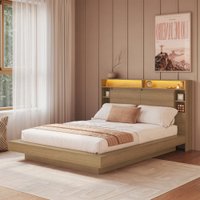 Cama de Casal Cancun 2 Portas com Led Mel - Art In Móveis