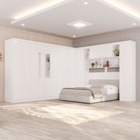 Guarda-Roupa Casal Modulado Portofino 13 Portas 4 Gavetas com Espelho Branco - Pnr Móveis