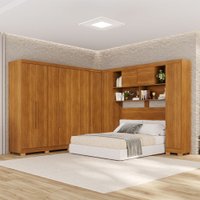 Guarda-Roupa Casal Modulado Pandora 11 Portas 2 Gavetas com Pés Cinamomo - Pnr Móveis