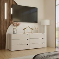 Cômoda Veneza 6 Gavetas Branco/Creme - Panorama Móveis