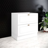 Balcão de Cozinha 80 Cm Americana 2 Gavetas Branco Hp - Henn