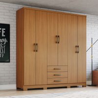 Guarda-Roupa Casal Caju 6 Portas 3 Gavetas Cinamomo - Henn