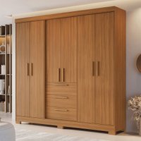 Guarda-Roupa Casal Joaquina 6 Portas 3 Gavetas 100% Mdf Freijó Trend - Pnr Móveis