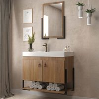 Armário de Banheiro Opera 60 Cm 2 Portas 100% Mdf com Espelho Noce - Belizze Móveis