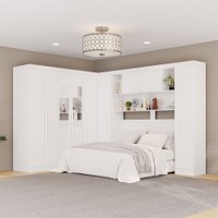 Guarda-Roupa Casal Modulado Positano 9 Portas 2 Gavetas com Espelho Branco - Pnr Móveis