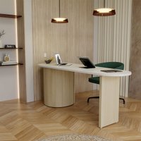 Mesa para Escritório Look 4 Gavetas Branco/Carvalho - Panorama Móveis