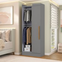 Guarda-Roupa Solteiro Modulado Cecília 1 Porta Onix - Pnr Móveis