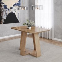 Mesa de Madeira Lins 120 Cm com Vidro Nature - Henn