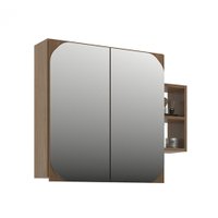 Armário de Banheiro Bosque 2 Portas 6 Nichos com Espelho 100% Mdf Noce - Belizze Móveis