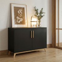 Balcão Buffet 2 Portas Hommy Preto/Pinus Claro - Brv