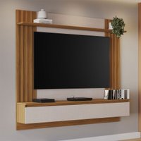 Painel para TV Até 65 Polegadas Anchieta 1 Porta Ripado Off White Tx/Freijó Trend - Pnr Móveis