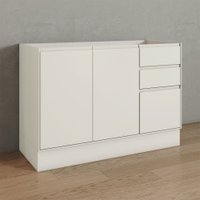 Balcão de Cozinha para Pia 120 Cm Fineze 3 Portas 2 Gavetas 100% Mdf Areia Hp - Henn