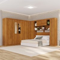 Guarda-Roupa Casal Modulado Pandora 11 Portas 2 Gavetas com Espelho Cinamomo - Pnr Móveis