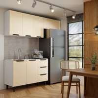 Cozinha Completa Vicenza 6 Portas 3 Gavetas Branco/Creme - Panorama Móveis