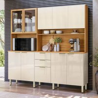 Cozinha Compacta Amora 10 Portas 2 Gavetas Cinamon/Off White - Demóbile
