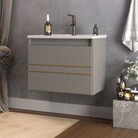 Armário de Banheiro Royal 1 Porta com Cuba 100% Mdf Cimento - Belizze Móveis