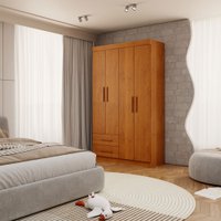 Guarda-Roupa Infantil Lisboa 4 Portas 2 Gavetas Cinamomo - Panorama Móveis