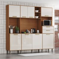 Cozinha Compacta Melinda 8 Portas 2 Gavetas Cinamomo/Off White - Henn